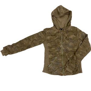 RVCA Camo Eyes Artist Network Program Drawstring Front Pocket Full Zip NWT